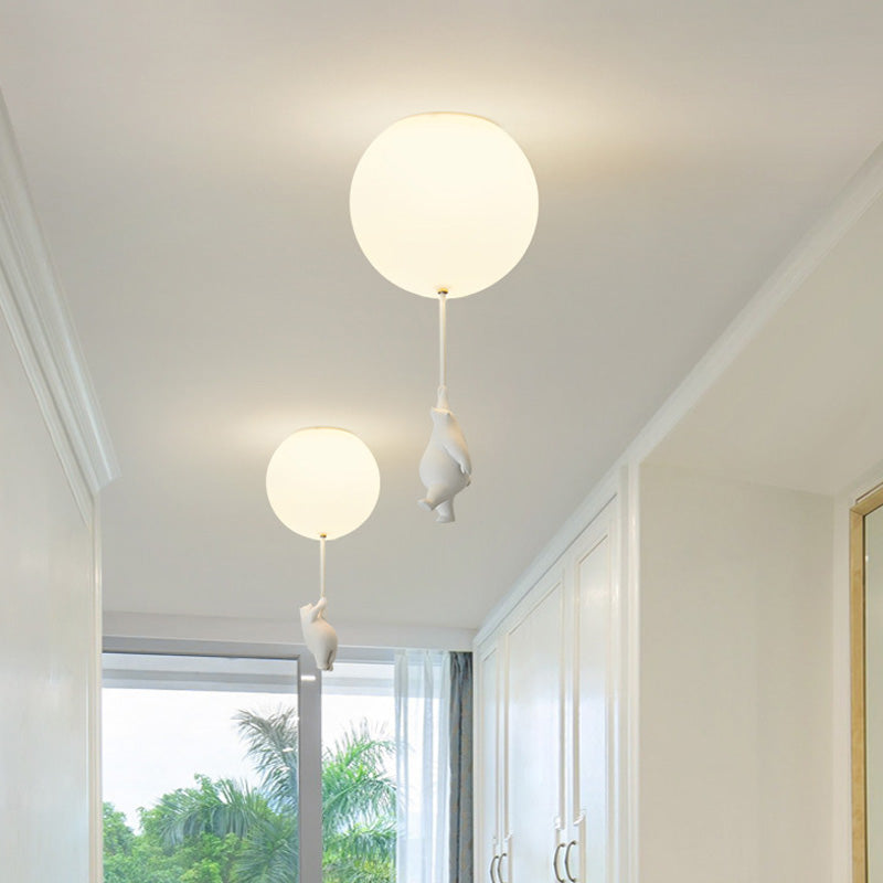 Deckenleuchte Kinderzimmer Bär Ballon Acryl Metall Weiß Sanftes Licht LED E26 Schlafzimmer | Restfield