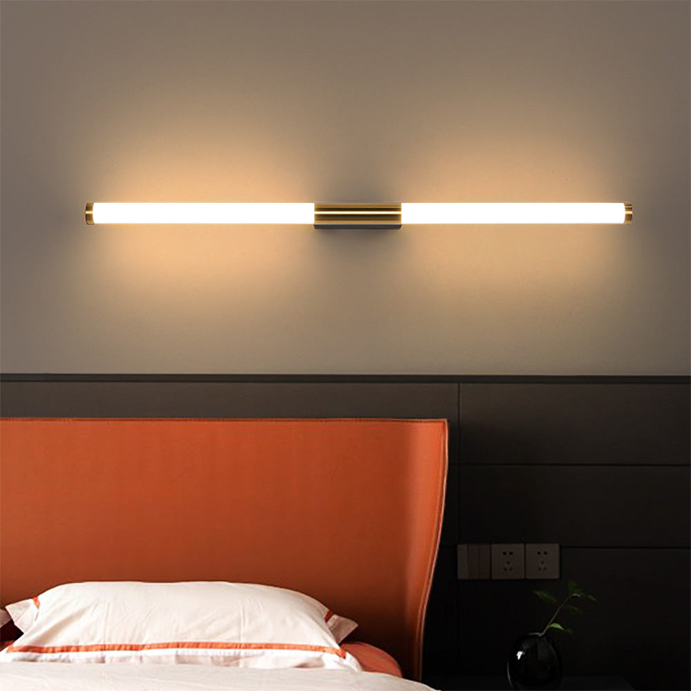 Modern Wall Light with Mirror Surface Copper-Colored White LED IP44 Waterproof Bedroom Bathroom Linear Design | Sansoti