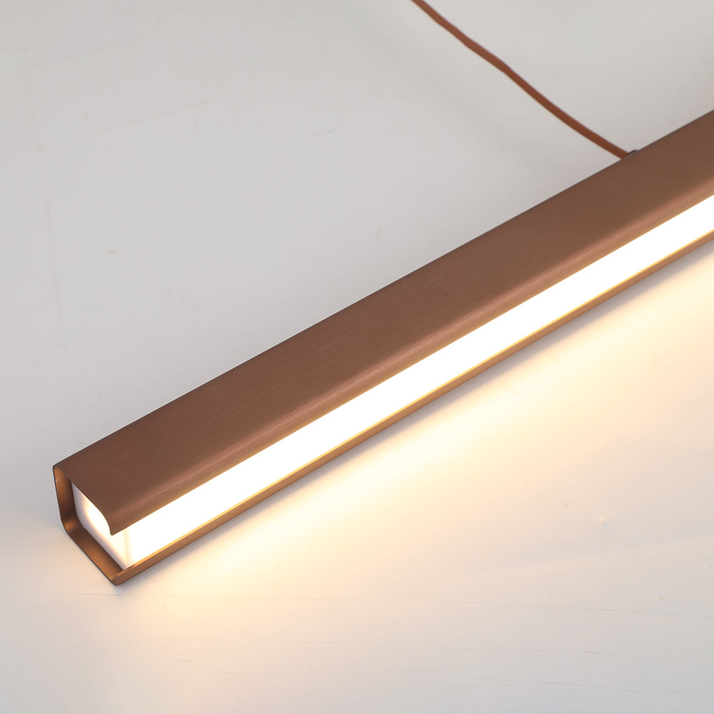 Hanglamp Rechthoekig LED Dimbaar Zwart Bruin Metaal Acryl Eettafel Woonkamer 80-150cm | Sansoti