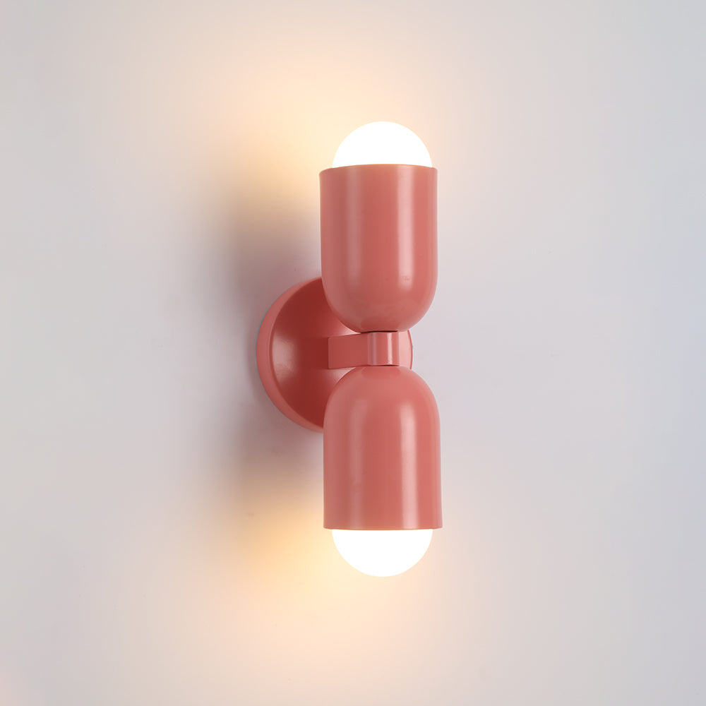 Moderne Metall-Wandleuchte LED Duo mit farbenfrohem pulverbeschichtetem Design für Schlafzimmer und stimmungsvolles Wohnzimmer | Sansoti