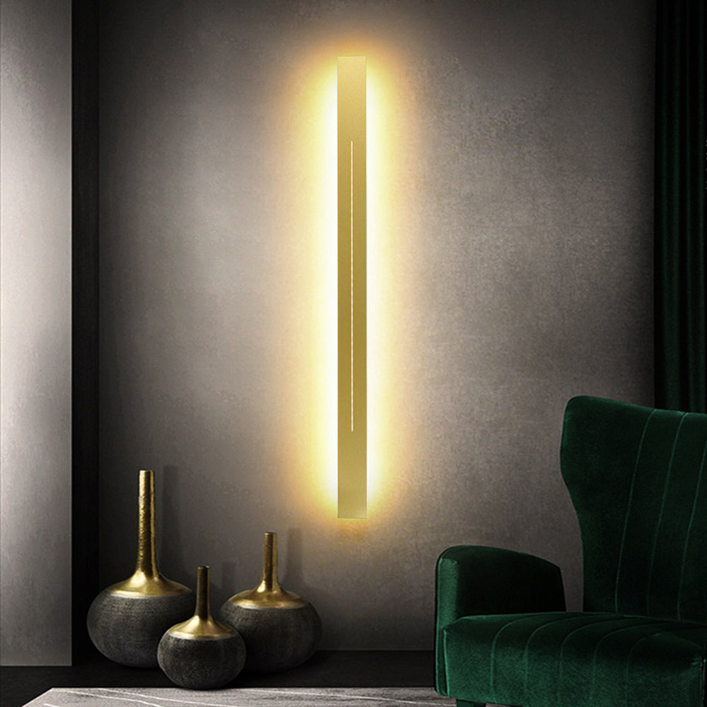 Moderne LED-Wandleuchte, minimalistisches Design, Schlafzimmer, Wohnzimmer, Schwarz-Gold, dimmbar, stimmungsvolle Innenbeleuchtung | Sansoti