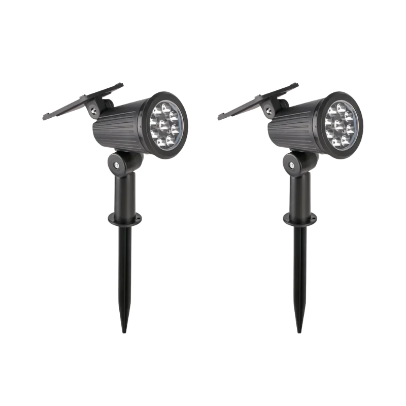 Solar-Gartenstrahler mit 9 LEDs, automatische Außenleuchte, verstellbar, wasserdicht nach IP65, Gartenbeleuchtung, Spotlampe | Sansoti
