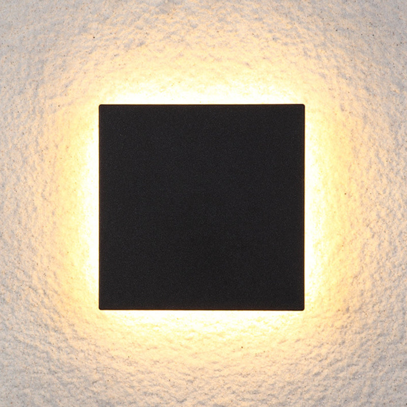 Minimalistische LED-Außenwandleuchte aus Metall, rund oder quadratisch, wasserdicht nach IP65, Gartenbeleuchtung für Flur und Terrasse | Sansoti