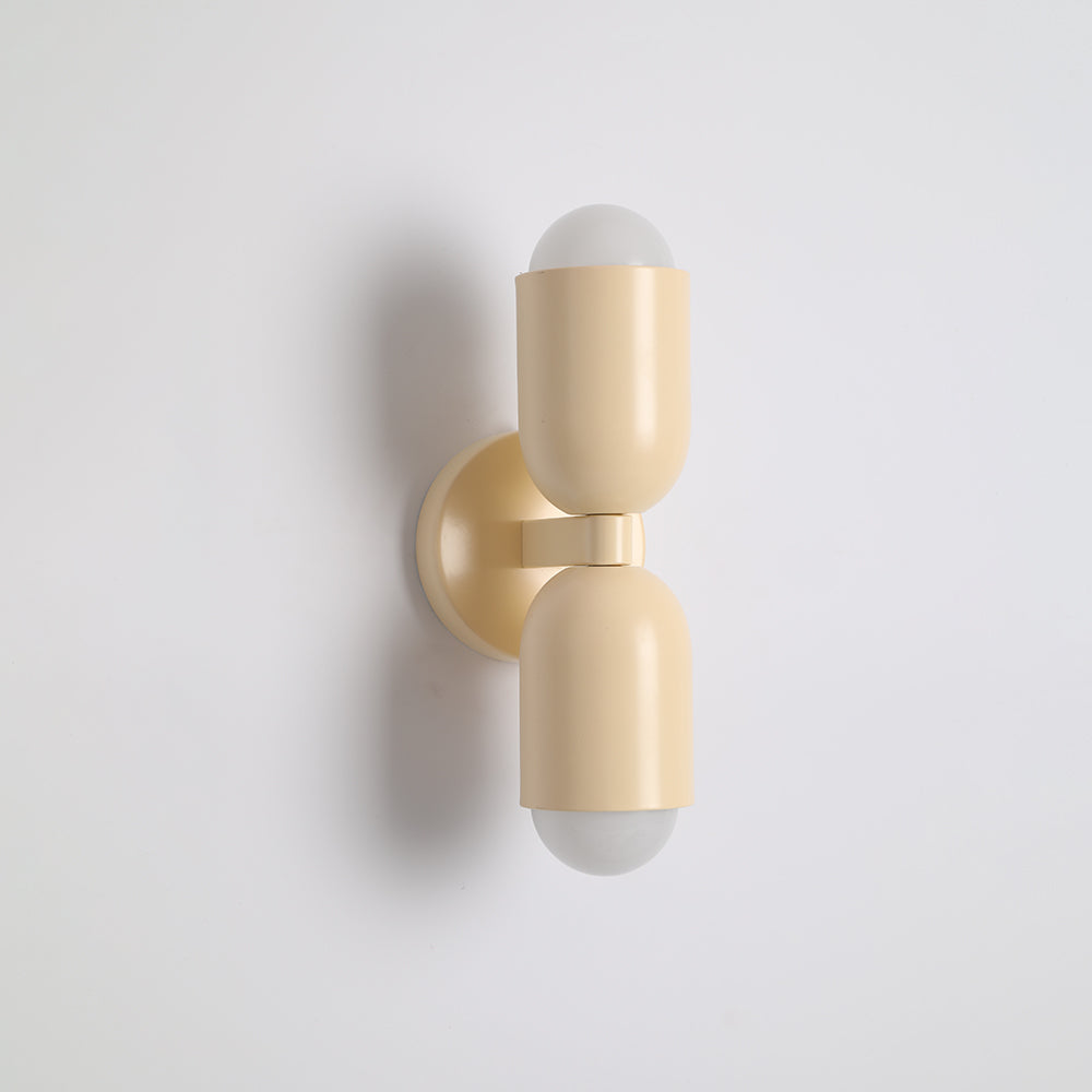 Moderne Metall-Wandleuchte LED Duo mit farbenfrohem pulverbeschichtetem Design für Schlafzimmer und stimmungsvolles Wohnzimmer | Sansoti