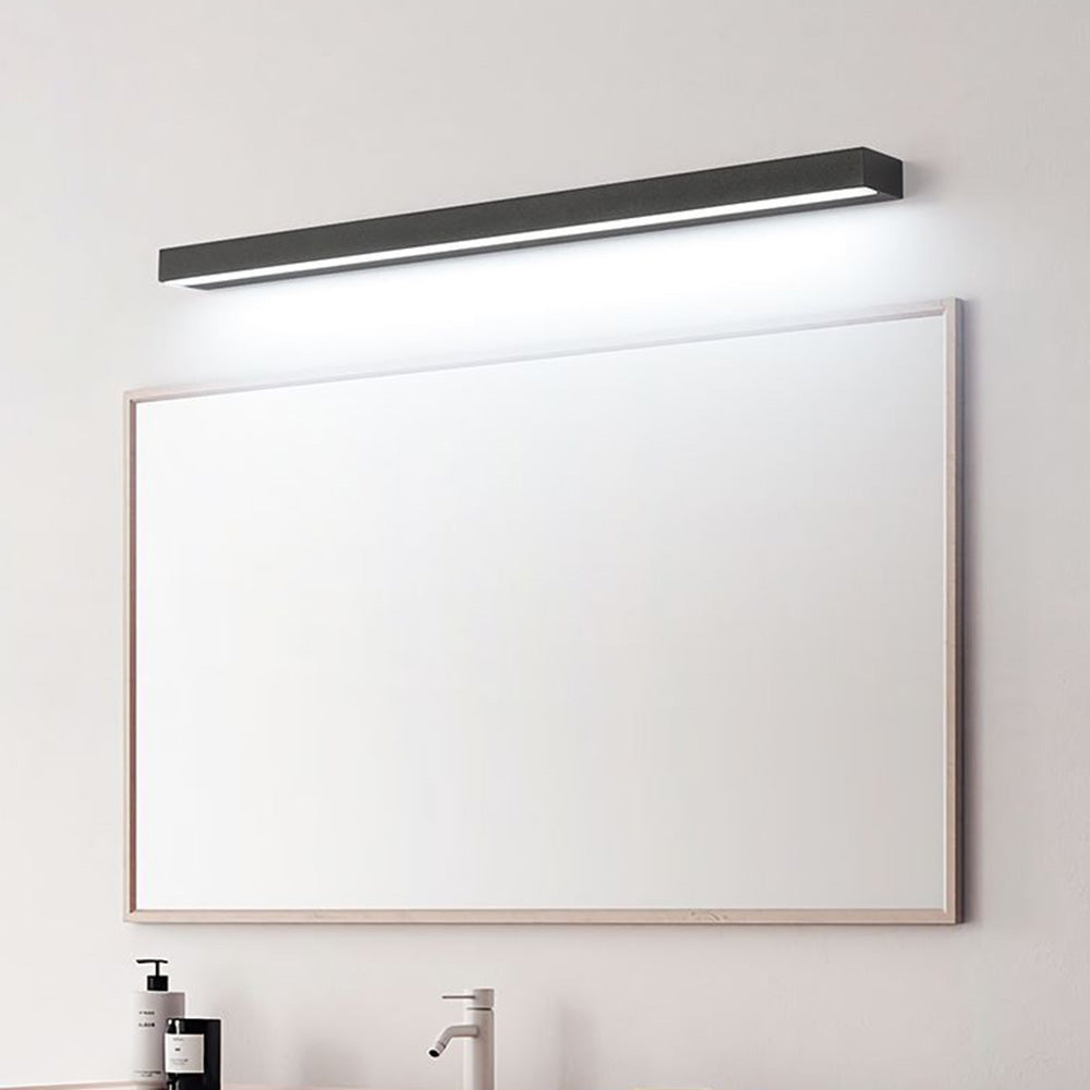 Applique miroir salle de bain métal acrylique noir rectangulaire LED IP44 chambre maquillage | Restfield