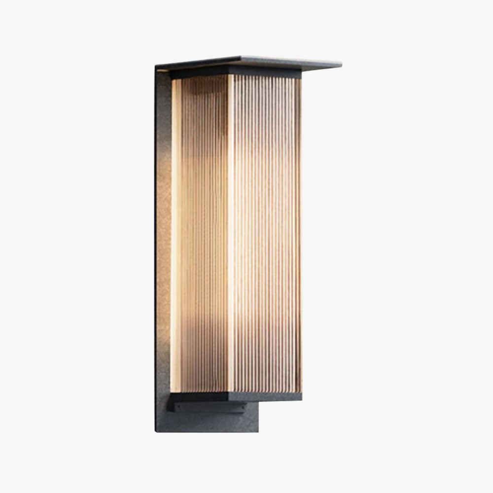 Rectangular Outdoor Wall Lamp Metal LED IP68 Waterproof Modern Design Garden Terrace Veranda Facade Black | Sansoti