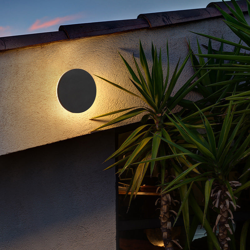 Minimalistische LED-Außenwandleuchte aus Metall, rund oder quadratisch, wasserdicht nach IP65, Gartenbeleuchtung für Flur und Terrasse | Sansoti