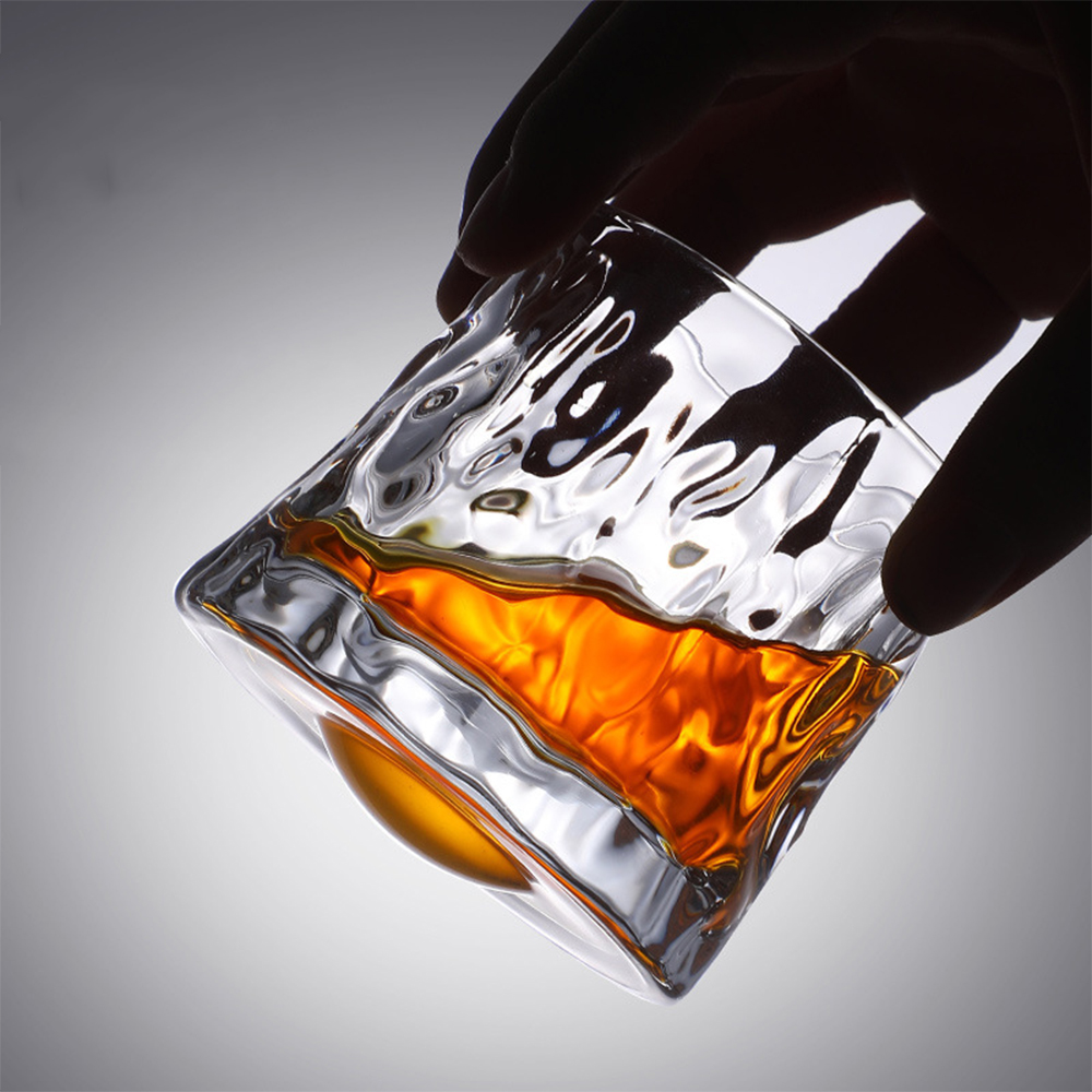 Japans Whiskyglas Met Draaibare Bodem 250ml Hittebestendig Glas Handgemaakt Drinkglas Voor Whisky Cocktails Sake Premium Servies In Houten Geschenkdoos Uniek Cadeau Voor Whiskyliefhebbers | Sansoti
