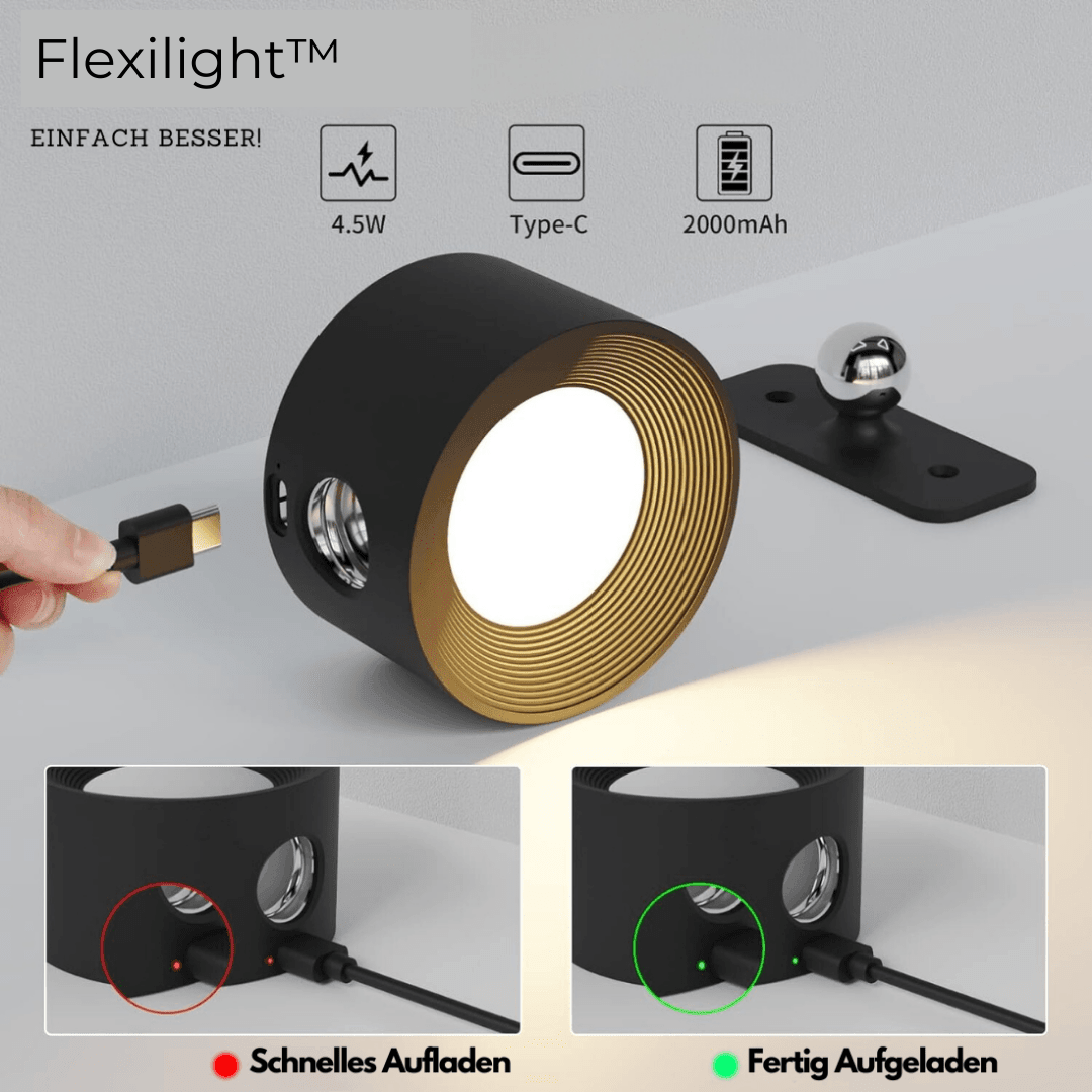 Draadloze Wandlamp Verstelbaar 360° LED Oplaadbaar USB Leeslamp Slaapkamer Woonkamer Hal Batterij Dimbaar | Sansoti
