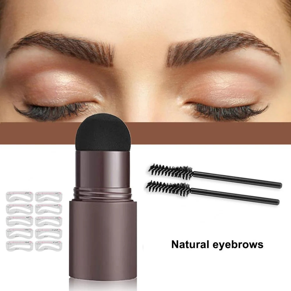 Wenkbrauw Stempel Styling Set voor Perfecte Brows met Sjablonen Poeder Natuurlijke Look Dagelijks Gebruik | Sansoti