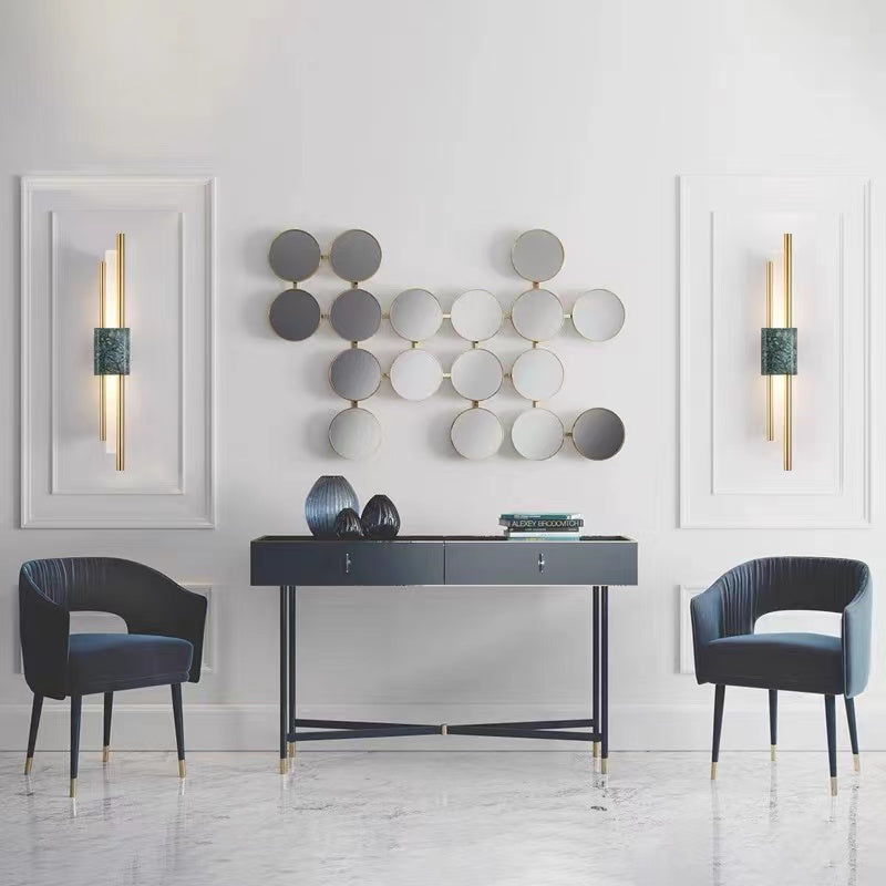 Applique murale moderne en métal et marbre, LED, lumière blanche chaude, chambre, salon, couloir, éclairage intérieur élégant | Sansoti