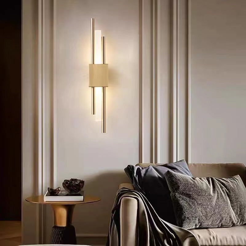 Applique murale moderne en métal et marbre, LED, lumière blanche chaude, chambre, salon, couloir, éclairage intérieur élégant | Sansoti