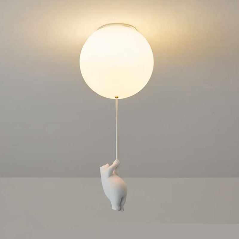 Deckenleuchte Kinderzimmer Bär Ballon Acryl Metall Weiß Sanftes Licht LED E26 Schlafzimmer | Restfield
