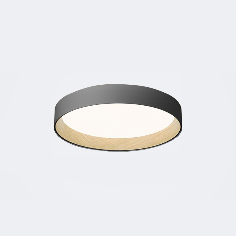 Modern Round LED Ceiling Light Metal Acrylic White Grey Black Dimmable Scandinavian Bedroom Interior | Sansoti