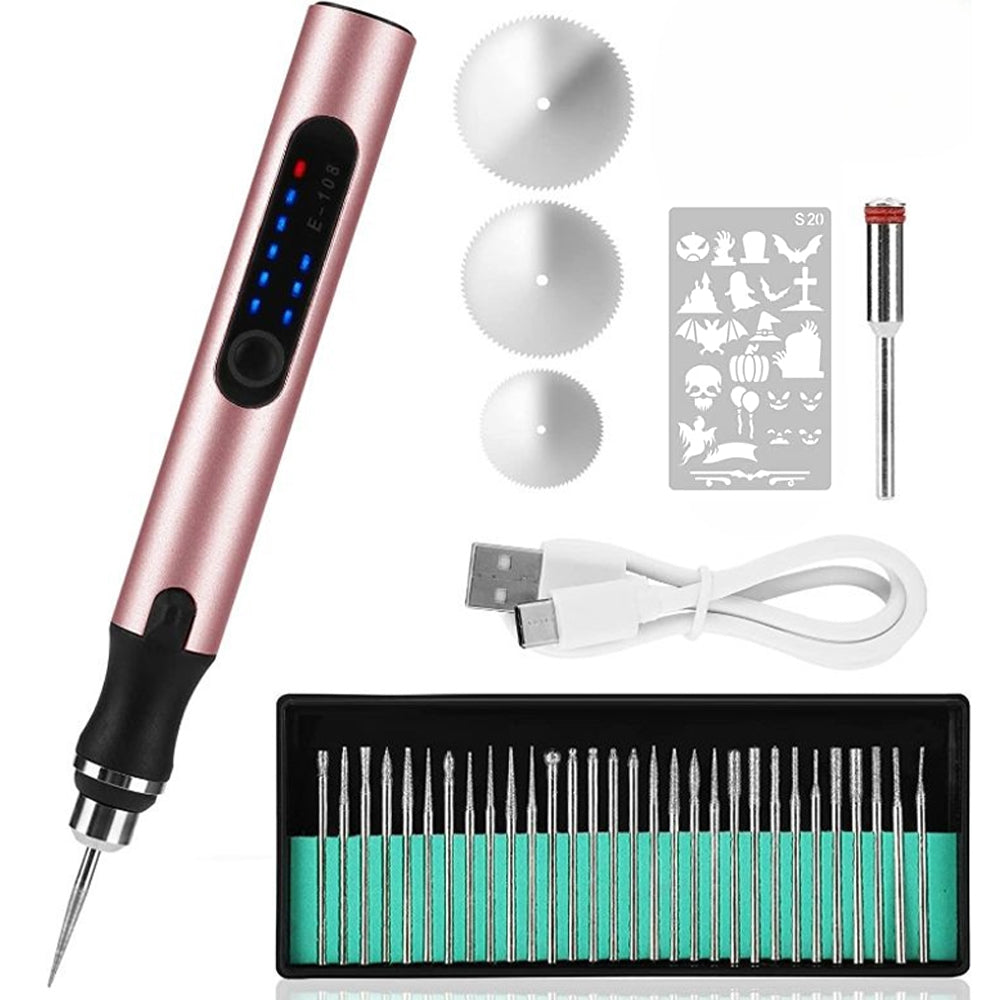 Graveerpen Oplaadbaar USB-C Variabel Toerental Precisiewerk Graveren Hobby Creatief Gereedschap DIY Handwerk | Sansoti