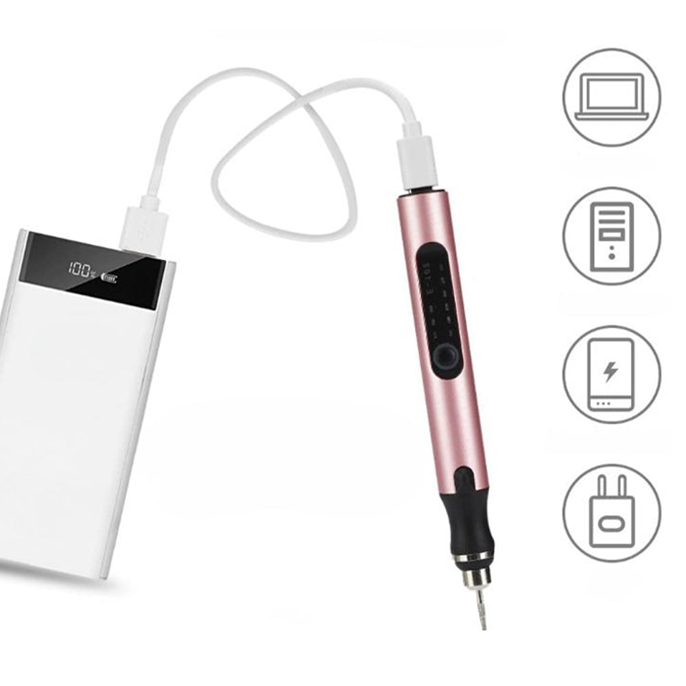 Graveerpen Oplaadbaar USB-C Variabel Toerental Precisiewerk Graveren Hobby Creatief Gereedschap DIY Handwerk | Sansoti