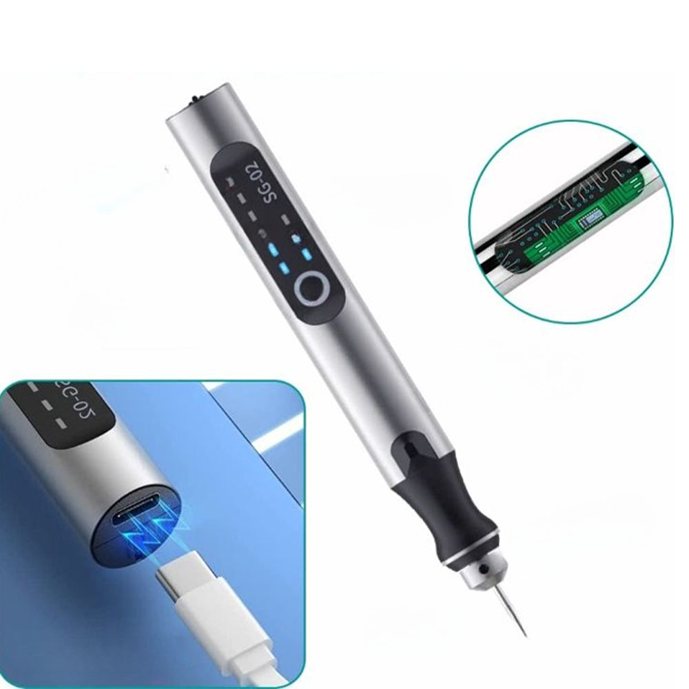 Graveerpen Oplaadbaar USB-C Variabel Toerental Precisiewerk Graveren Hobby Creatief Gereedschap DIY Handwerk | Sansoti