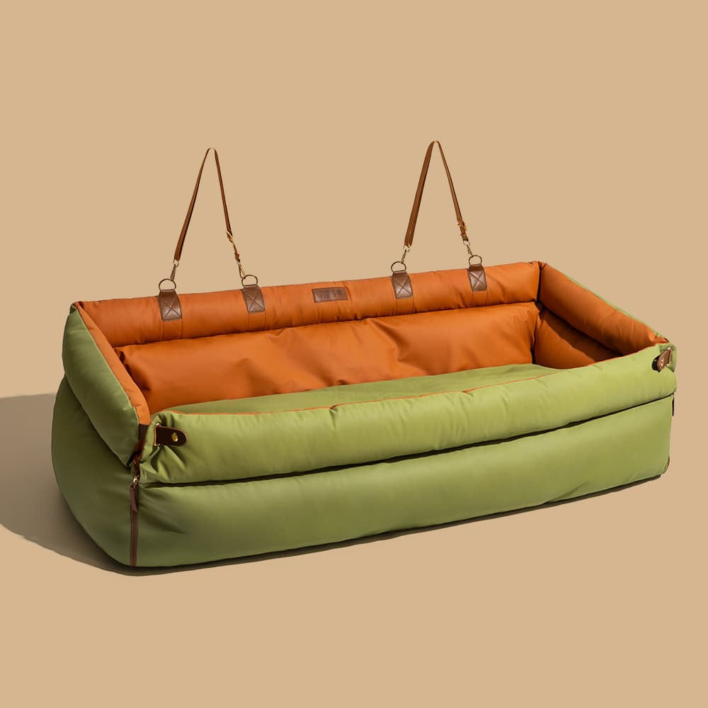 Auto Hondenmand Reistas Veilig & Comfortabel Zwart Grijs Oranje Beige Hondenmand Auto voor Kleine tot Middelgrote Honden | Sansoti
