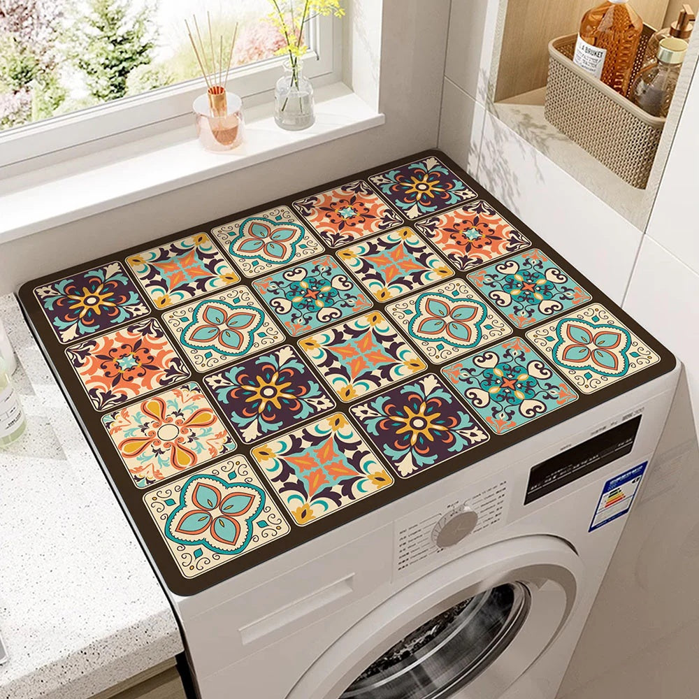 Beschermende Apparaatmat met Retro of Modern Design – Anti-Slip Microvezeldoek voor Keukenapparaten – Stijlvolle Bescherming tegen Krassen, Stof en Vocht – Verkrijgbaar in Retro Plaid, Blauw, Grijs, Desert en Abstract – 20x24 inch | Sansoti