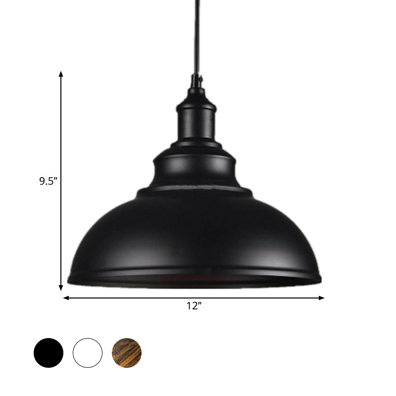 Suspension métallique en forme de coupe style rustique industriel E26/E27 éclairage de plafond de salle à manger noir blanc rouille salon | Sansoti