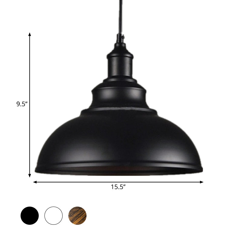 Suspension métallique en forme de coupe style rustique industriel E26/E27 éclairage de plafond de salle à manger noir blanc rouille salon | Sansoti