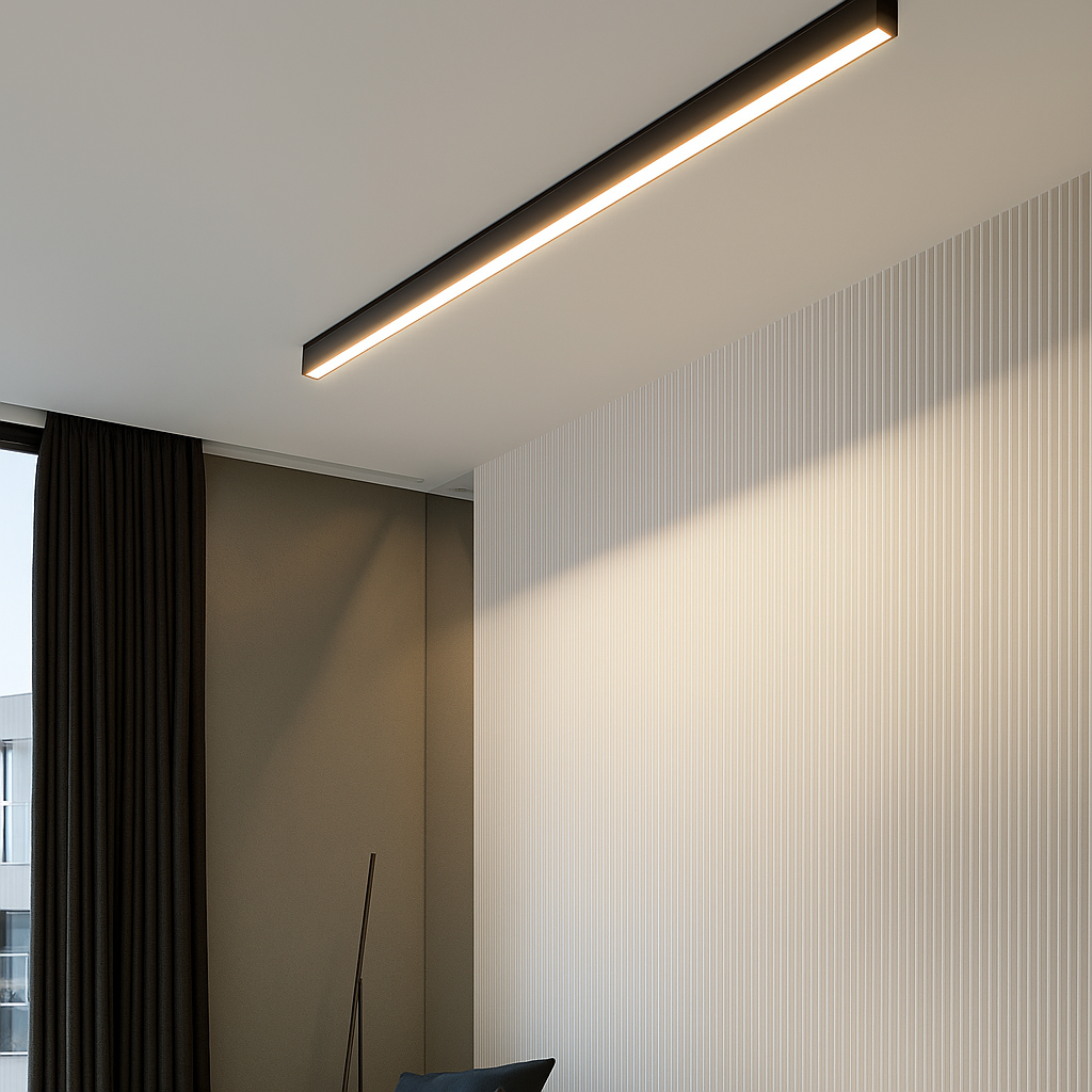 Plafonnier LED design scandinave en aluminium, blanc chaud, à intensité variable, pour salon et chambre, style moderne et élégant | Sansoti