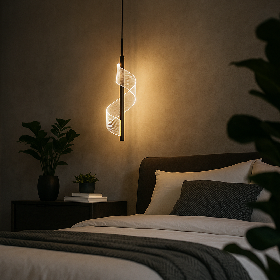 Wandleuchte LED Spirale Acryl Schwarz Metall Wohnzimmer Schlafzimmer Flur Dekorative Wandlampe Modern Skulptural | Restfield