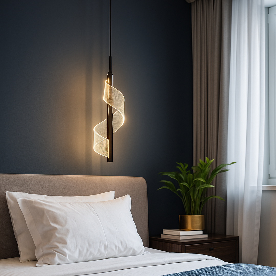 Wandleuchte LED Spirale Acryl Schwarz Metall Wohnzimmer Schlafzimmer Flur Dekorative Wandlampe Modern Skulptural | Restfield