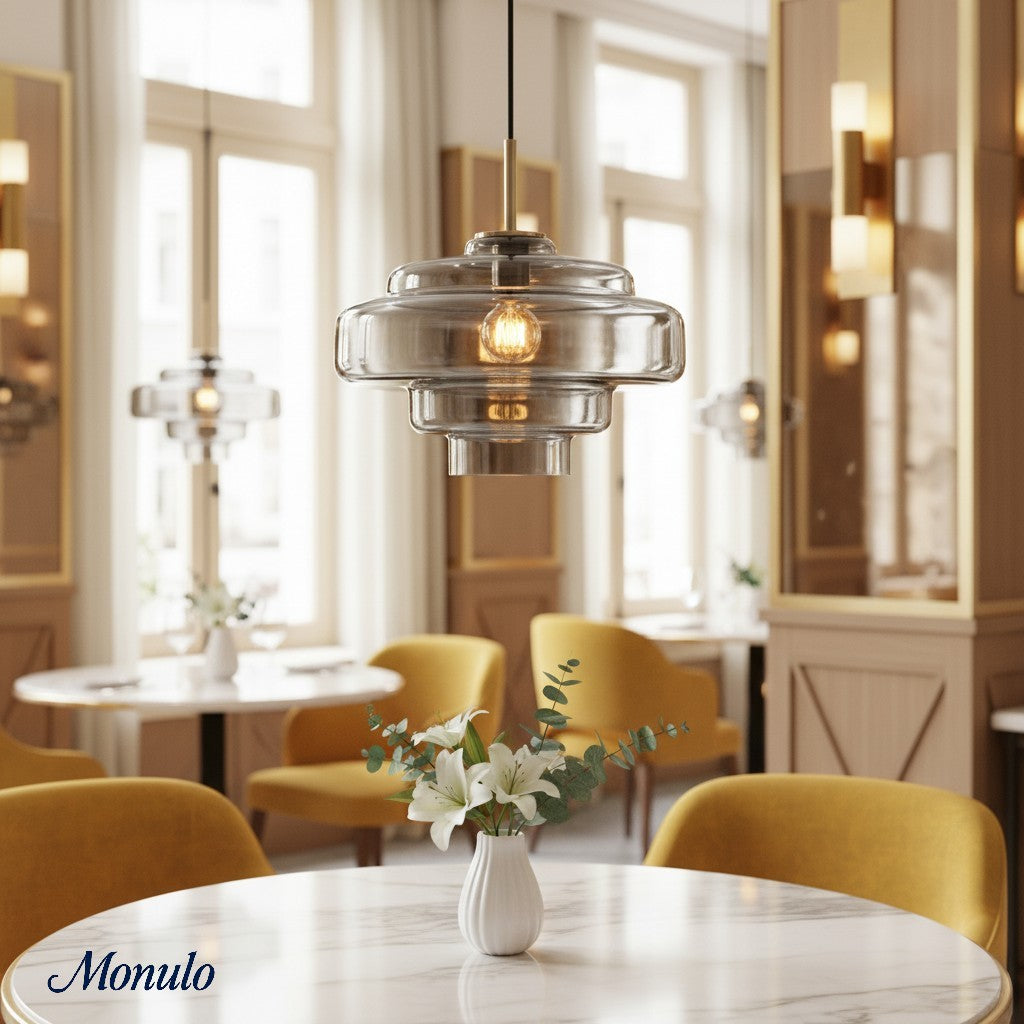 Gekleurde Glazen Hanglamp met Verstelbare Ophanging – Moderne Lichtpunt voor Eetkamer Keuken Woonkamer | Sansoti