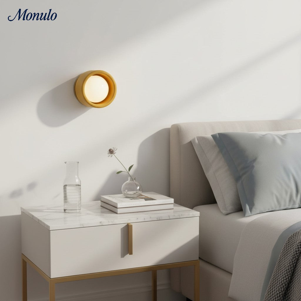 Keramische Ronde Wandlamp Wit Minimalistisch Flush Mount Verlichting voor Hal en Gang | Sansoti