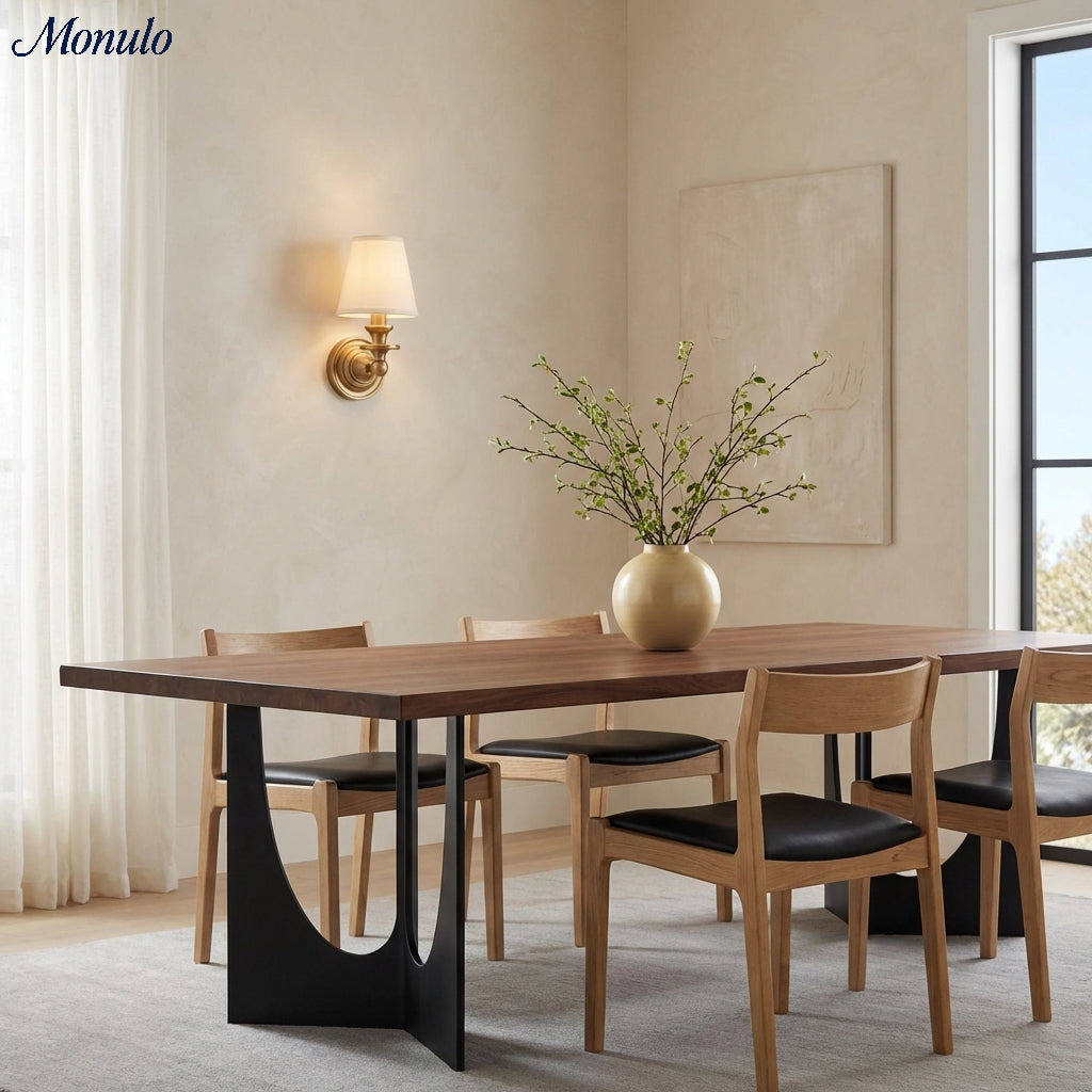 Wandlamp met stoffen kap en zwanenhalsarm – smeedijzeren armatuur met verstelbare leeslamp | Sansoti
