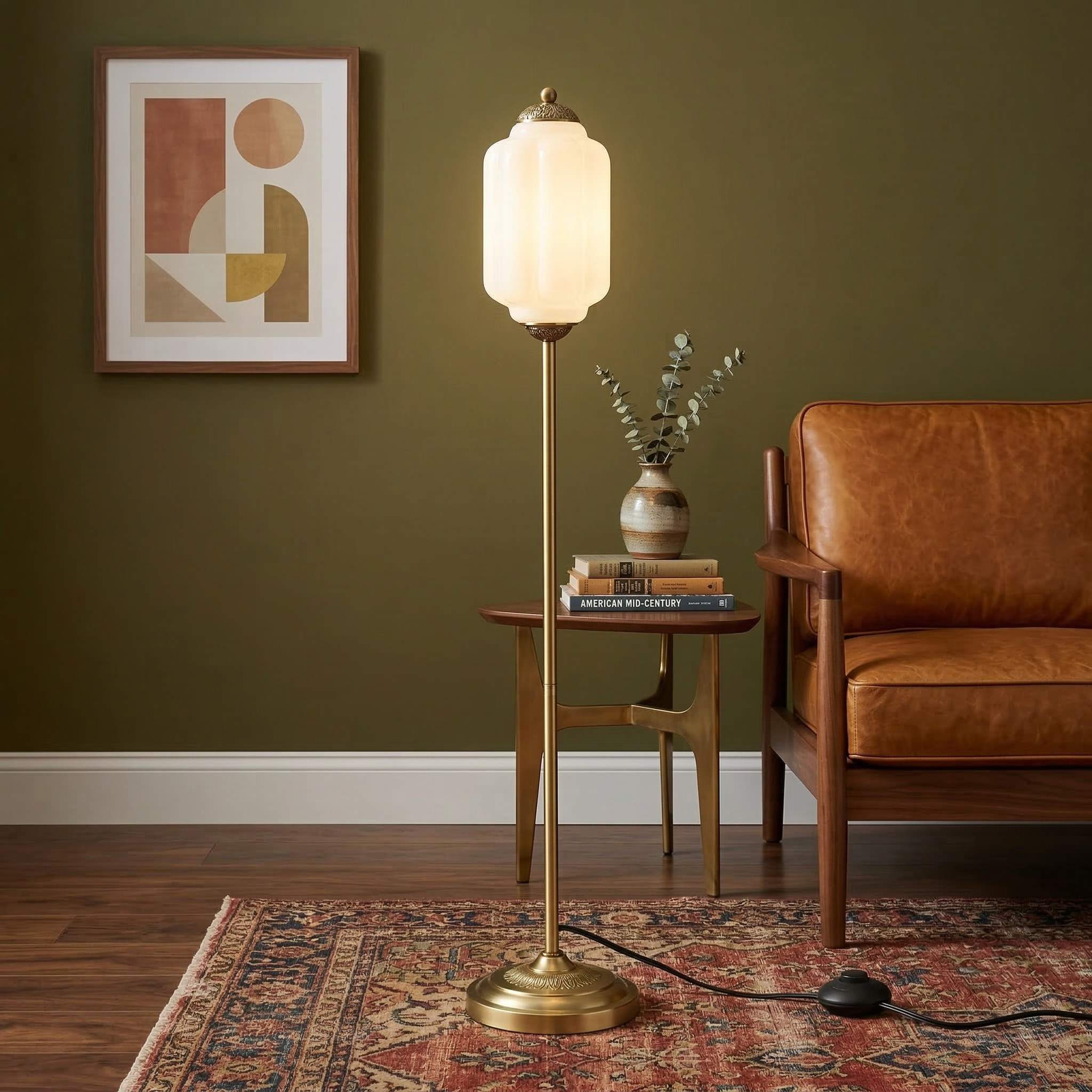 Decoratieve Glazen Pompoen Vloerlamp Retro Organische Stijl Woonkamer Staande Lamp | Sansoti