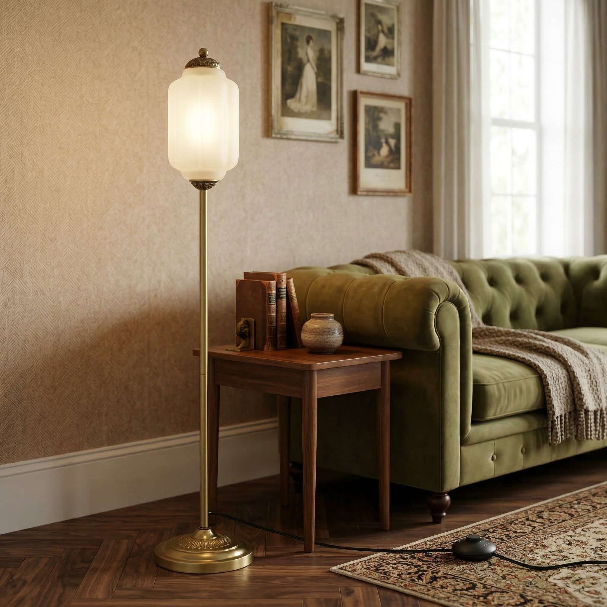 Decoratieve Glazen Pompoen Vloerlamp Retro Organische Stijl Woonkamer Staande Lamp | Sansoti