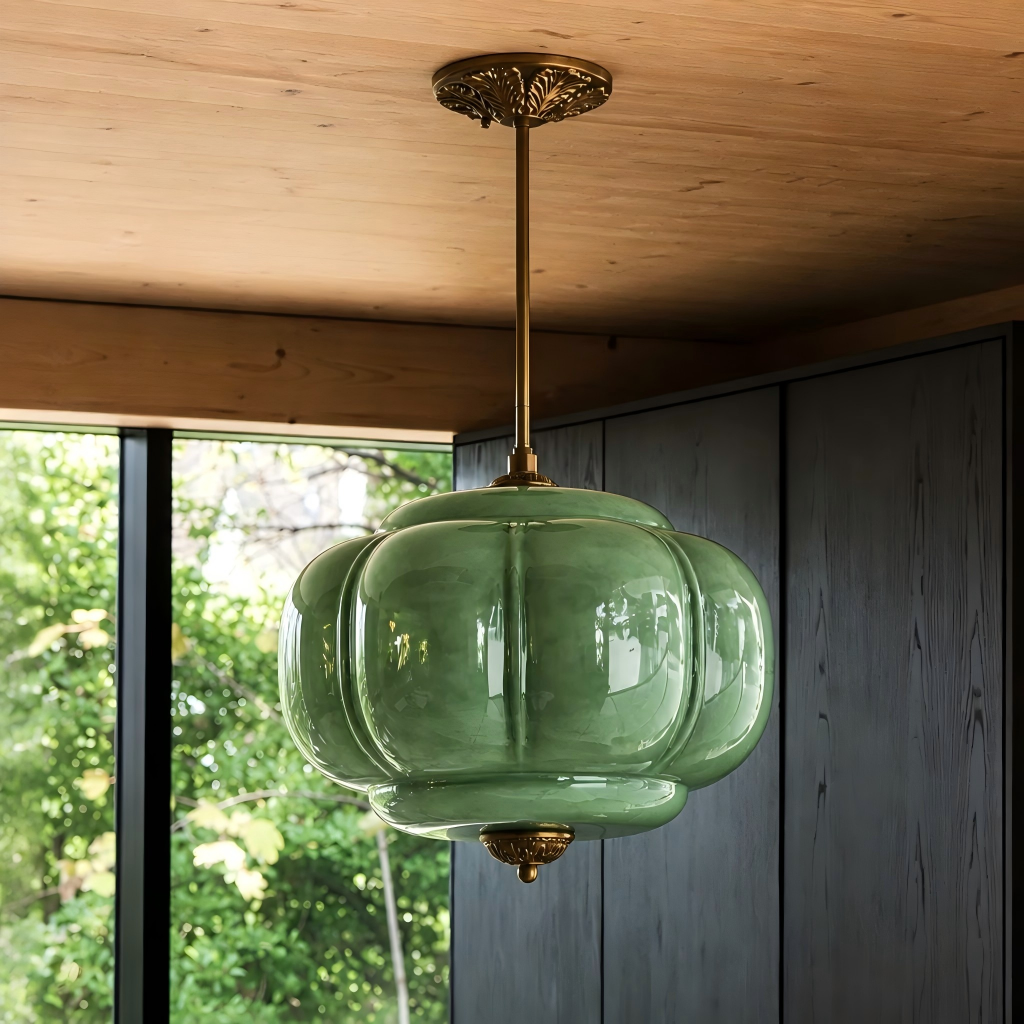 Vintage Melkglas Plafondlamp Geschulpt Rand Wit Roze Groen Blauw Helder Mat Glas Semi-Flush Hanglamp Messing Zwart Finish | Sansoti