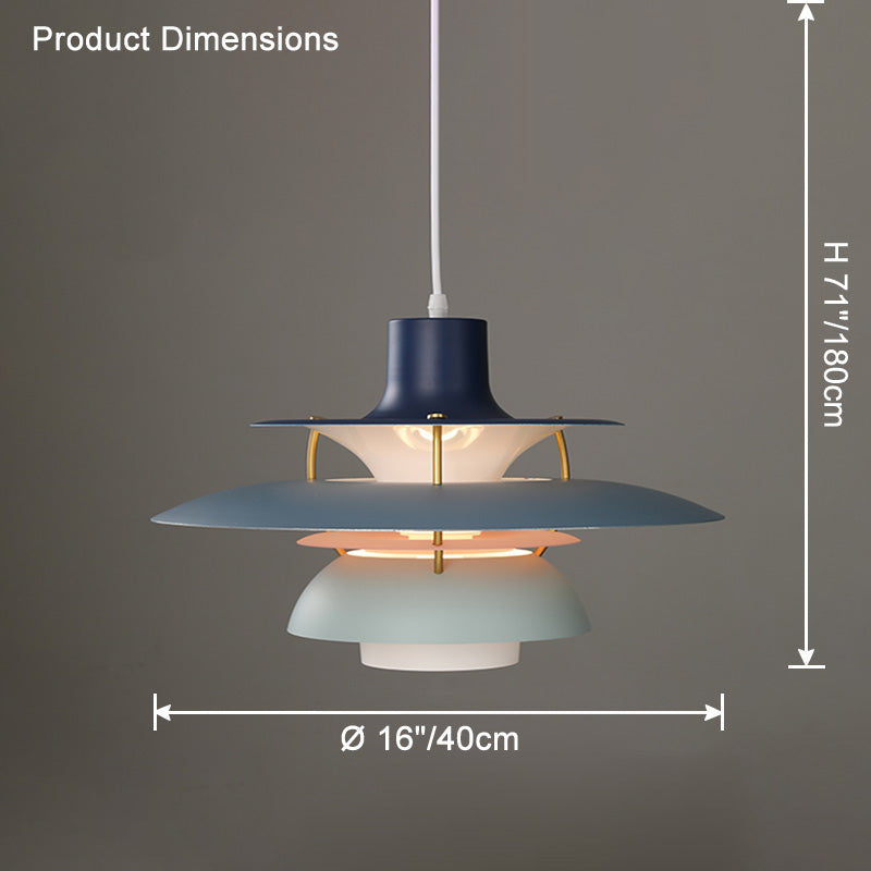 Scandinavische Hanglamp Eettafel Metaal Kleurrijk Retro Deens Design Woonkamer Keukeneiland | Sansoti