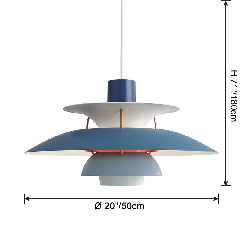 Scandinavische Hanglamp Eettafel Metaal Kleurrijk Retro Deens Design Woonkamer Keukeneiland | Sansoti