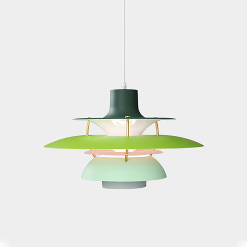 Scandinavische Hanglamp Eettafel Metaal Kleurrijk Retro Deens Design Woonkamer Keukeneiland | Sansoti