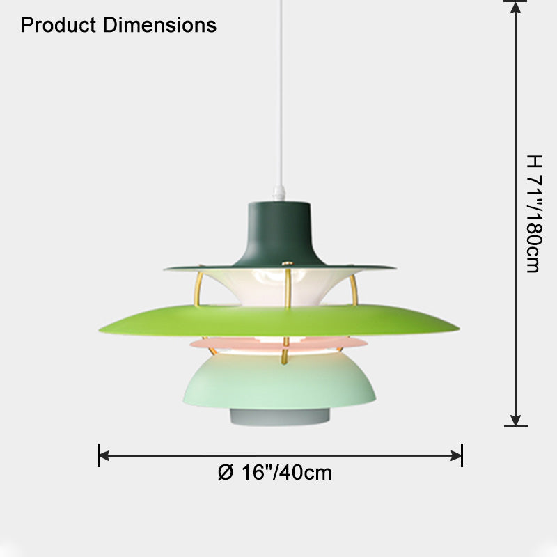 Scandinavische Hanglamp Eettafel Metaal Kleurrijk Retro Deens Design Woonkamer Keukeneiland | Sansoti