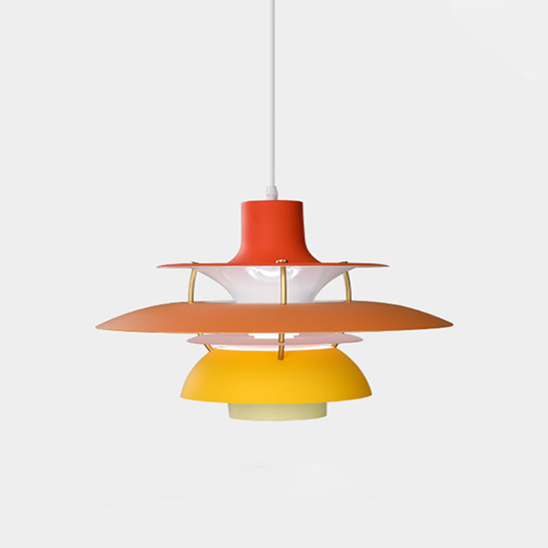 Scandinavische Hanglamp Eettafel Metaal Kleurrijk Retro Deens Design Woonkamer Keukeneiland | Sansoti