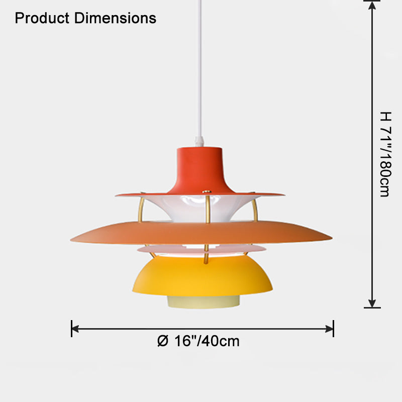 Scandinavische Hanglamp Eettafel Metaal Kleurrijk Retro Deens Design Woonkamer Keukeneiland | Sansoti
