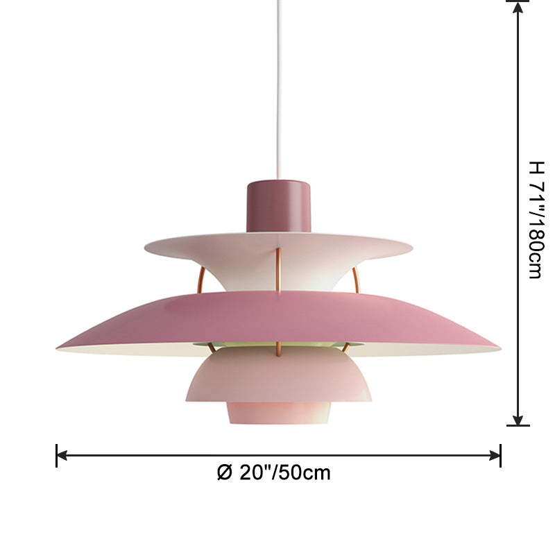 Scandinavische Hanglamp Eettafel Metaal Kleurrijk Retro Deens Design Woonkamer Keukeneiland | Sansoti