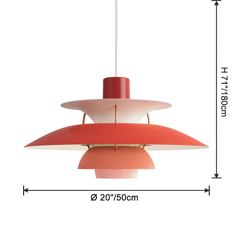 Scandinavische Hanglamp Eettafel Metaal Kleurrijk Retro Deens Design Woonkamer Keukeneiland | Sansoti