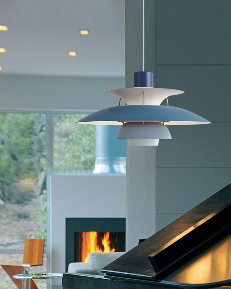 Scandinavische Hanglamp Eettafel Metaal Kleurrijk Retro Deens Design Woonkamer Keukeneiland | Sansoti