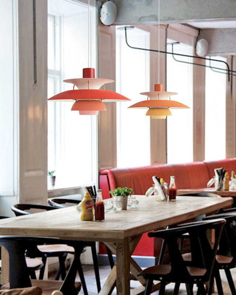 Scandinavische Hanglamp Eettafel Metaal Kleurrijk Retro Deens Design Woonkamer Keukeneiland | Sansoti