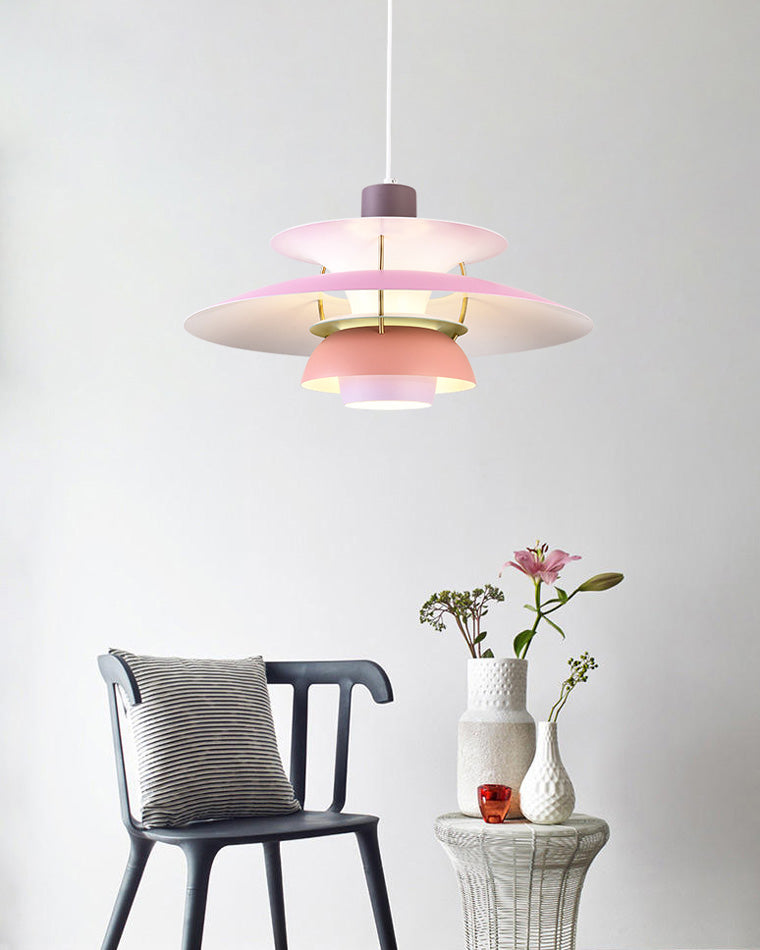 Scandinavische Hanglamp Eettafel Metaal Kleurrijk Retro Deens Design Woonkamer Keukeneiland | Sansoti