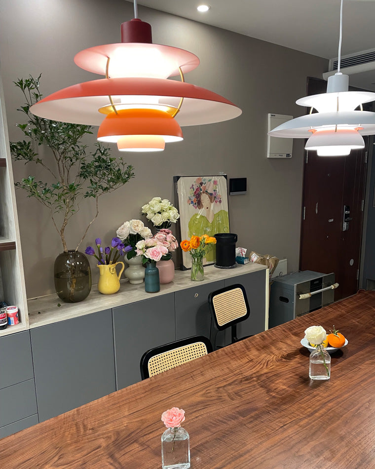 Scandinavische Hanglamp Eettafel Metaal Kleurrijk Retro Deens Design Woonkamer Keukeneiland | Sansoti