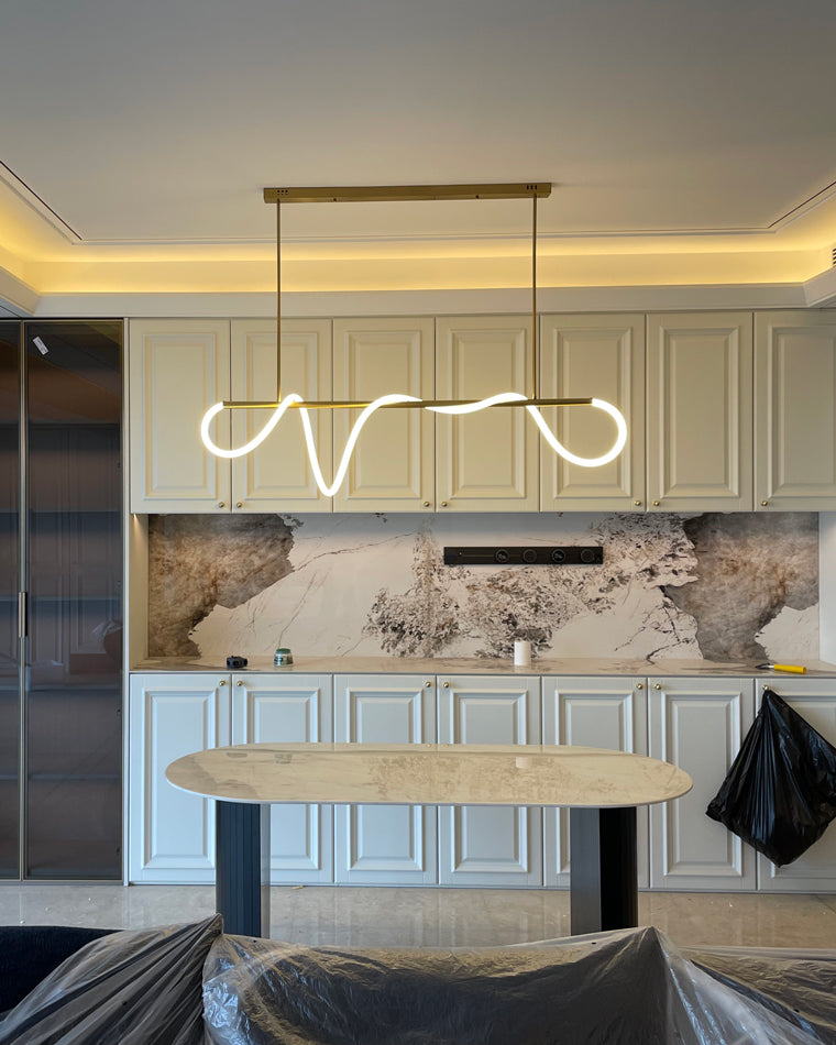 Hanglamp Touw Led Cirkel Messing Dimbaar 3 Maten Eetkamer Woonkamer Minimalistisch | Sansoti
