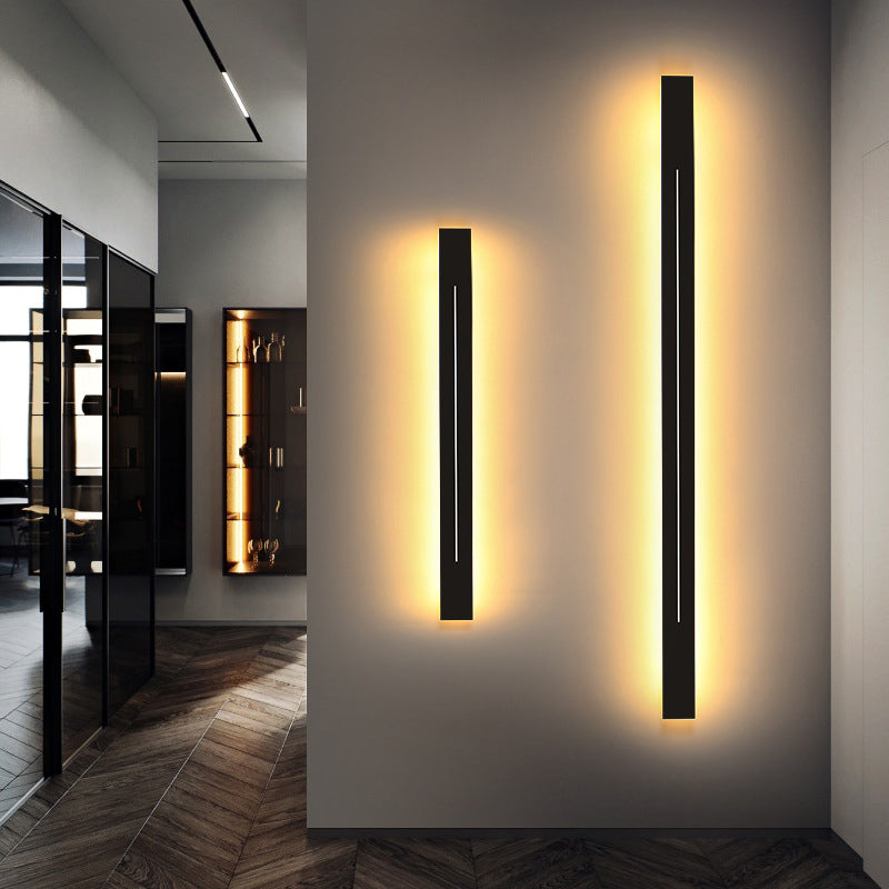 Moderne LED Wandlamp Balk Metaal | Wandverlichting Woonkamer | Zwart Goud | 60-120cm | Sansoti