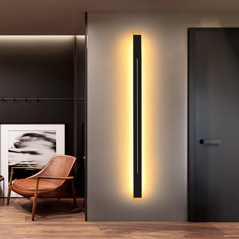 Moderne LED Wandlamp Balk Metaal | Wandverlichting Woonkamer | Zwart Goud | 60-120cm | Sansoti