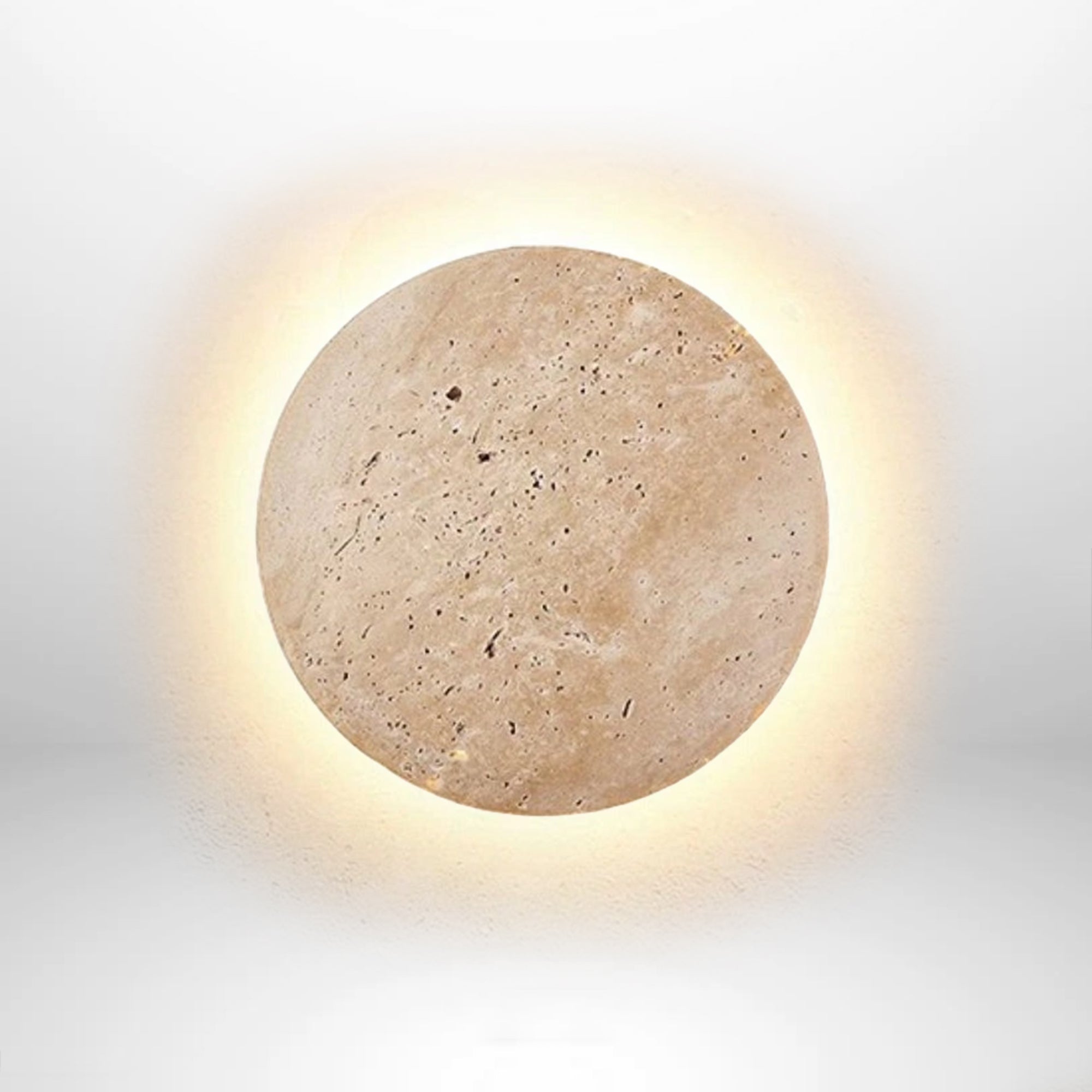 Wall lamp with Natural Stone – Minimalist Lighting in Travertine with Indirect Light Beam for Atmospheric Wall Accentuation | Sansoti